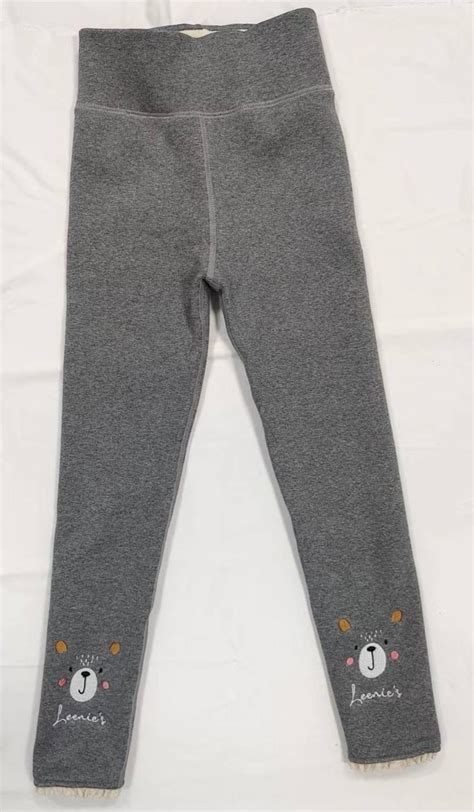 Girls Fleece Lined Leggings - Little Bear Embroidered - Etsy