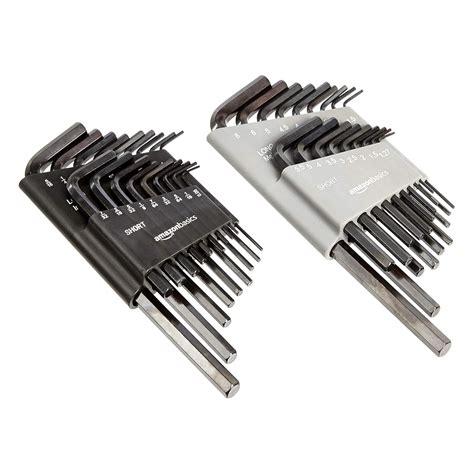amazon basics 36-Piece Allen Wrench/Hex Key Set - Inch/SAE and Metric ...