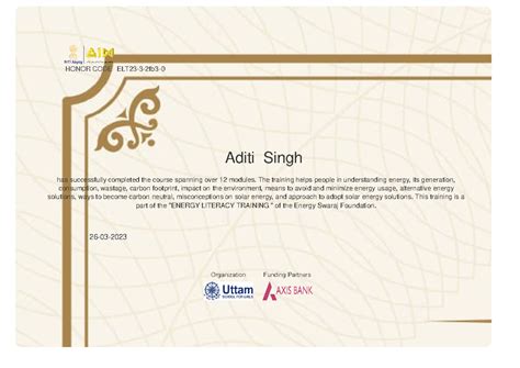 Aditi Singh-ELT - don't know - Aditi Singh has successfully completed ...