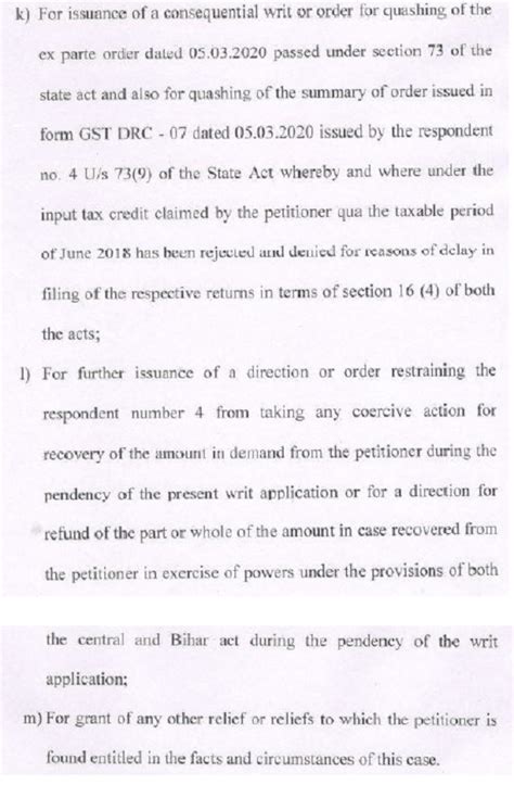 HC Set aside ex parte GST order passed in Violation of Natural Justice