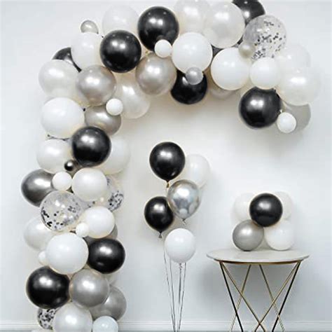 Party Propz Black Balloons for Decoration - Pack of 50 Black & Silver ...