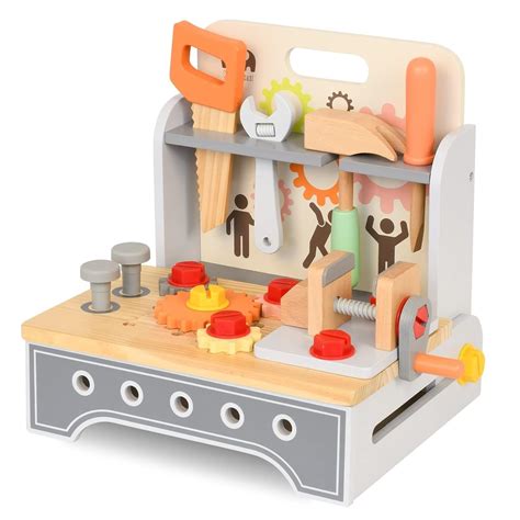 Buy Arabest Kids Tool Bench, Wooden Toys Tool Box, Kids Workbench Set ...