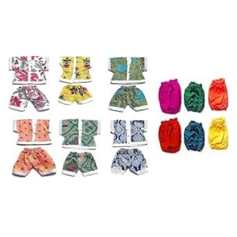 Laddu Gopal Summer Cotton Dress Set – Pack of 6 & Nappy Pack of 6 ...