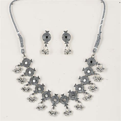 Sukkhi Lavish Oxidised Silver Plated Necklace Set for Women - Sukkhi.com