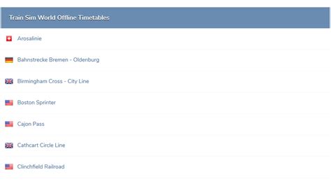 Train Sim World Offline Timetables v.1.03 - Train Sim Community