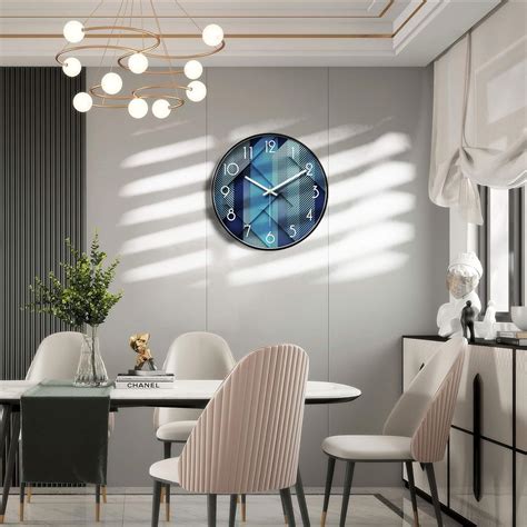 SCOAGE Modern Wall Clocks Battery Operated Blue Wall Analog India | Ubuy