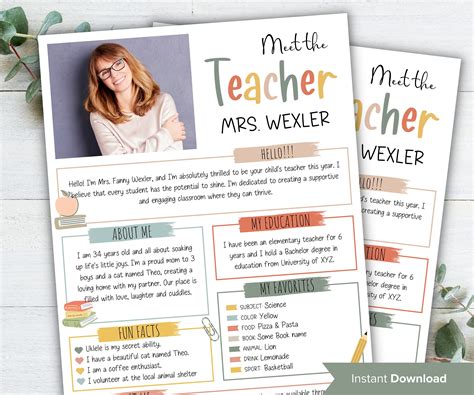 Meet the Teacher Editable I I Meet the Teacher Boho Template I - Etsy ...