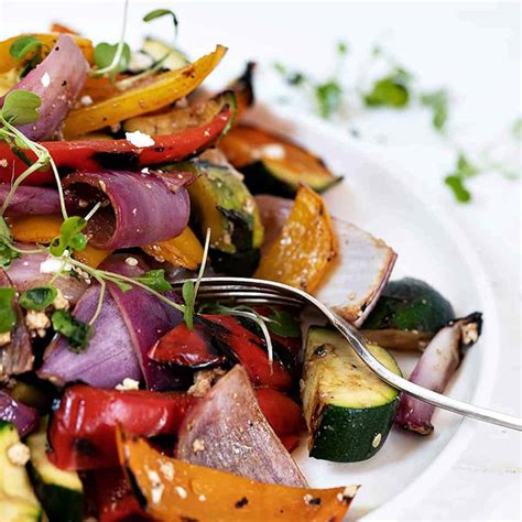 Grilled Vegetable Salad with Feta and Balsamic - Seasons and Suppers