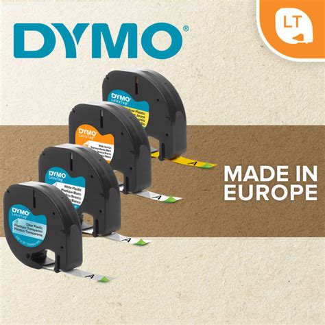 S0721620 Dymo | Dymo Black on Yellow Label Printer Tape, 4 m Length, 12 ...