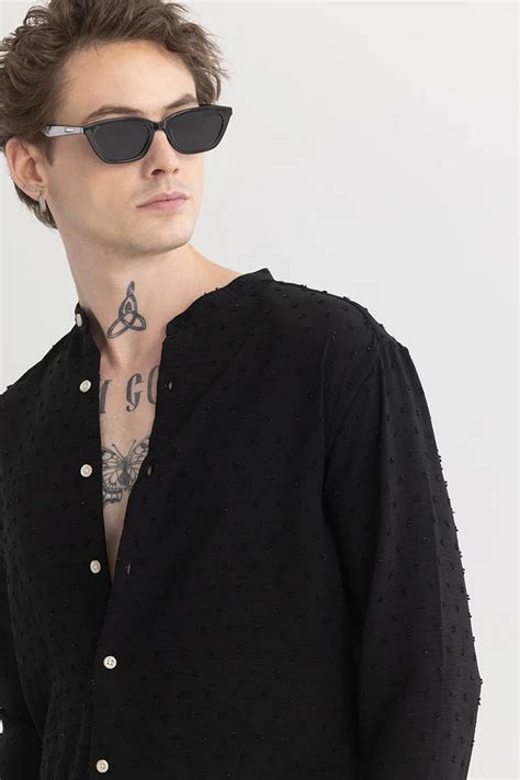 Buy Men's Texturity Textured Black Shirt Online | Snitch – SNITCH