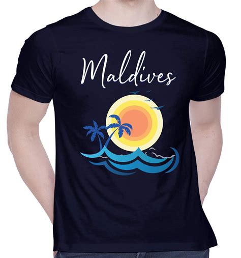 Buy CreativiT Graphic Printed T-Shirt for Unisex Beach Maldives Tshirt ...