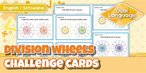 Grade 4 Maths -Term - Division Wheels Maths Challenge Cards - Setswana ...