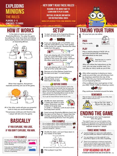 Image result for Exploding Minions Rule Book