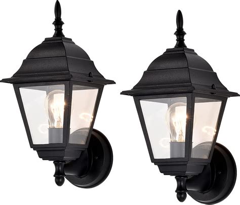 ASHOP Outdoor Wall Light Fixtures 2 Pack Matte Black Outdoor Wall ...