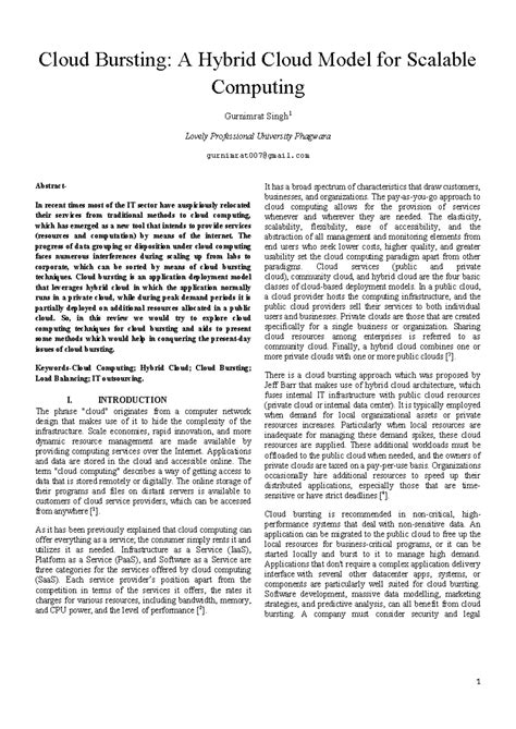 Cloud Bursting. - The progress of data grouping or disposition under ...