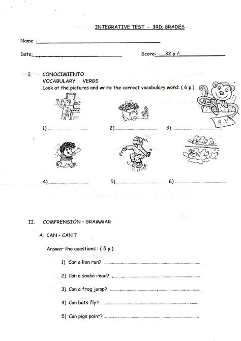 237703130 prueba de Ingles Verbos tercero basico - inglés 1 - Studocu
