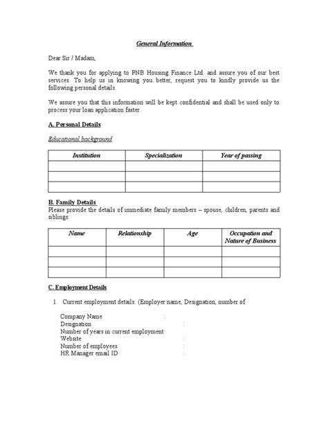 Image result for General Information Sheet Sample