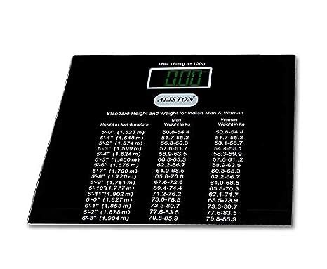 ALISTON AL610 6mm Glass Digital Electronic Personal Body Weighing Scale ...