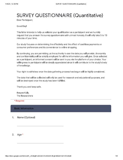 Sample Quantitative Questions