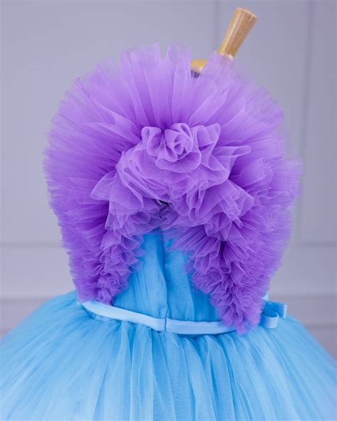 Kids Blue with Lavender Ombre Frock Online | Couture Gowns for Kids ...