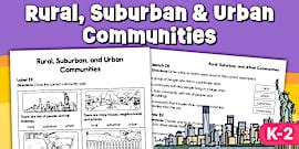 Rural and Urban Sorting Worksheet for 3rd-5th Grade