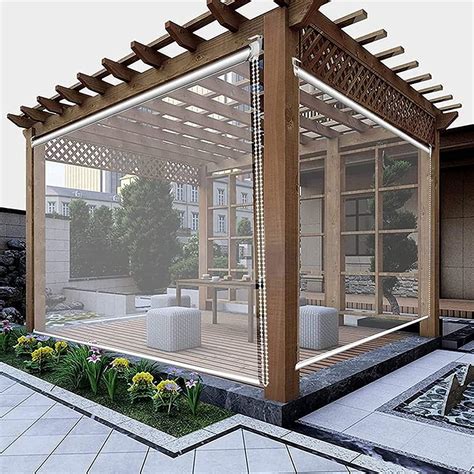 FUFU 100% Clear Waterproof Outdoor Roll up Shades India | Ubuy