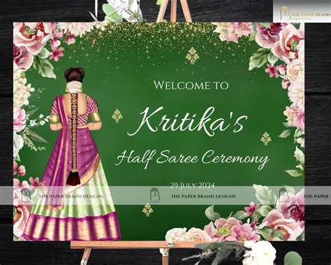 Buy Half Saree Ceremony Poster, Half Saree Function Sign, Puberty ...