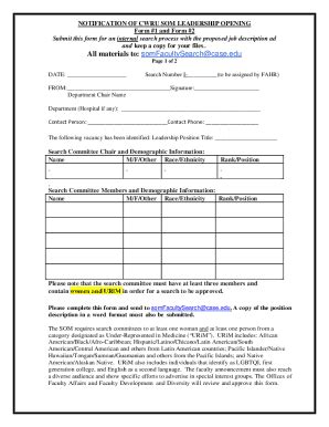 Fillable Online SOM Notification of Leadership Opening (Internal Form 1 ...