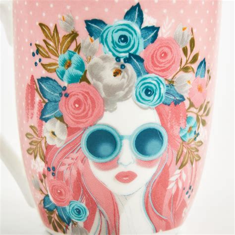 Buy Raisa Bone China Printed Coffee Mug - 350ml from Home Centre at ...