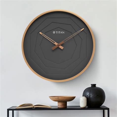 Buy Online Titan Metallic Wall Clock with rose Gold Frame and Multi ...