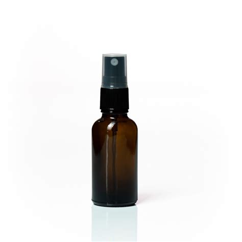 Euro 25ml Amber Glass Bottle With Black Fine Mist Spray