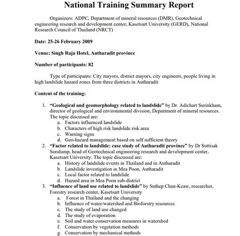 Image result for Summary Report Format