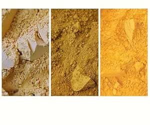 The Yellow Collection - Pack of 3 Natural Mineral Pigments (150 ml|5OZ ...