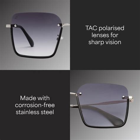 Buy Silver Black Grey Gradient Full Rim Geometric Vincent Chase ...