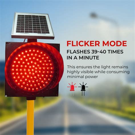 Buy Solar Powered Road Traffic Warning Light (Flicker Mode) – Robustt