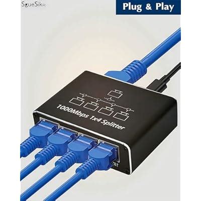 SGUESIKR Gigabit Ethernet Splitter 1 to 4, Upgraded RJ45 India | Ubuy