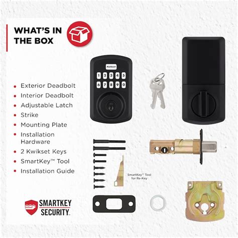 Kwikset Powerbolt 250 Matte Black Electronic Deadbolt Smartkey with ...