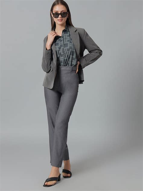 Women Navy Prints Pure Cotton Regular Fit Formal Shirt