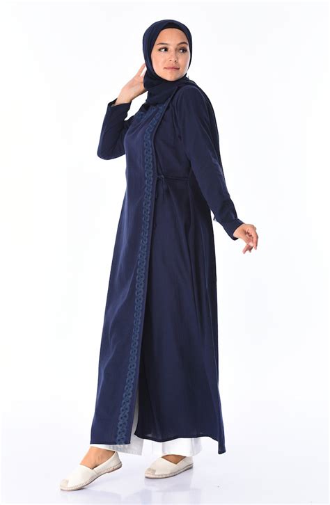 Navy Blue Abaya 22223-08 | Sefamerve