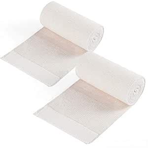 Cotton Elastic Bandage Wrap, (4 Inches Wide x 15 Feet), 2 Rolls ...