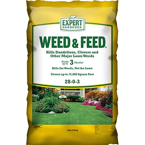 Expert Gardener 15,000 Square Feet Weed and Feed Lawn Fertilizer, 28-0 ...