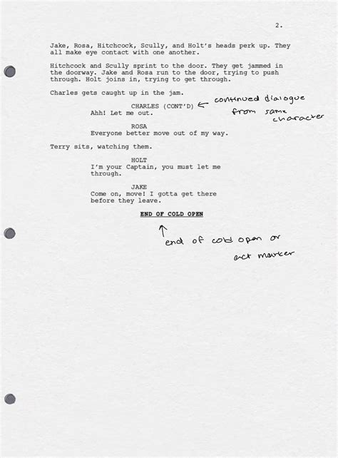 Image result for TV Script First Page