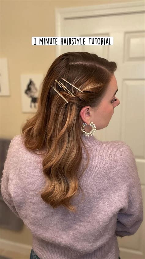 1 minute hairstyle tutorial fast simple hairstyle easy hair – Artofit