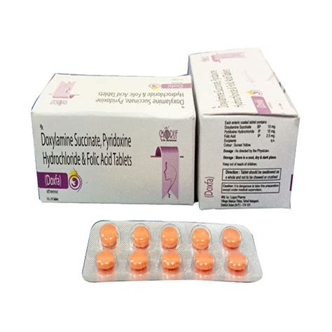 Doxfa - Doxylamin Succinate,Pyridoxine Hydrochloride & Folic Acid ...
