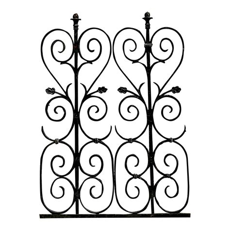 Vintage Regency Wrought Iron Grates - A Pair | Chairish