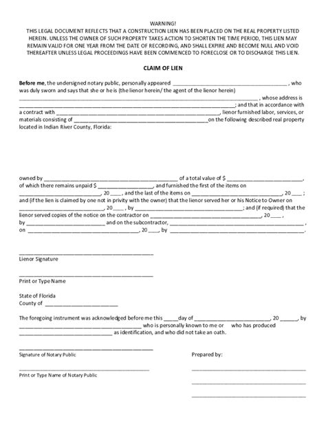 Fillable Online Claim of Lien Form Fax Email Print - pdfFiller