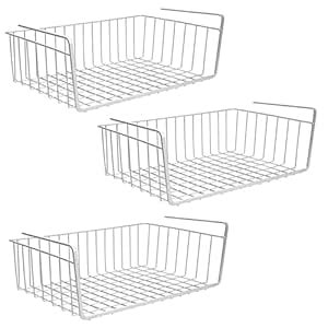 Go Hooked 16 Inch Undershelf Storage Basket Pack of 3 | Multipurpose ...