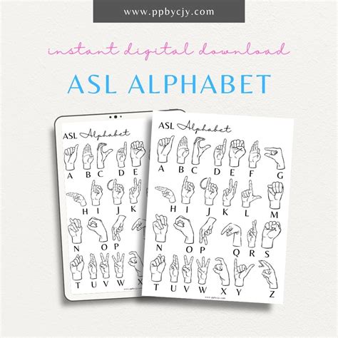 Image result for ASL Alphabet Printable
