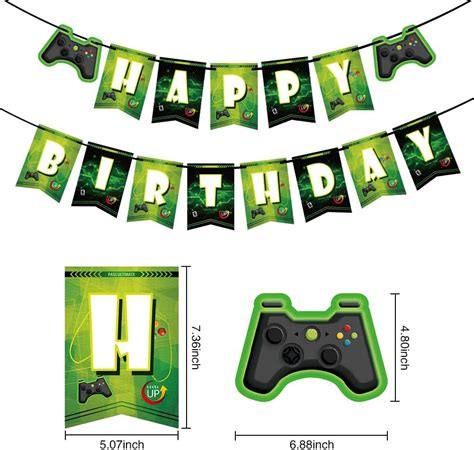 Buy Game Party Happy Birthday Banner Supplies Set Game Fans Boys & X ...