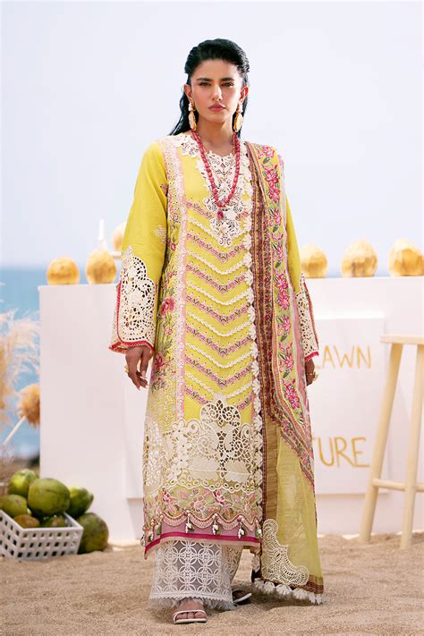 DASTAN LUXURY LAWN UN-STITCHED 3PC BY AJR | SUNSET – Siyaab Lawn Hub